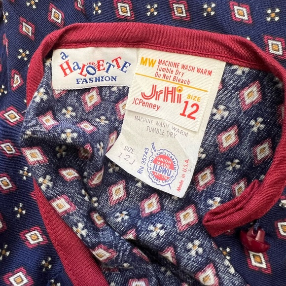 Vintage 70s Juniors JCPenney Puff Sleeve Dress Medium - Picture 6 of 7